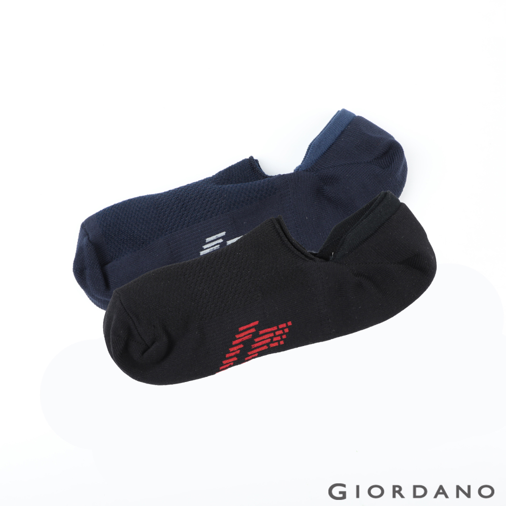 乾爽透氣足弓防護機能襪-標誌黑/海軍藍