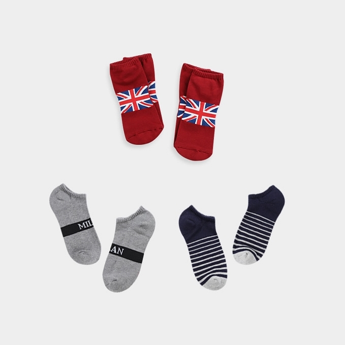 (台灣製造)休閒配色彈力舒適短襪_紅色