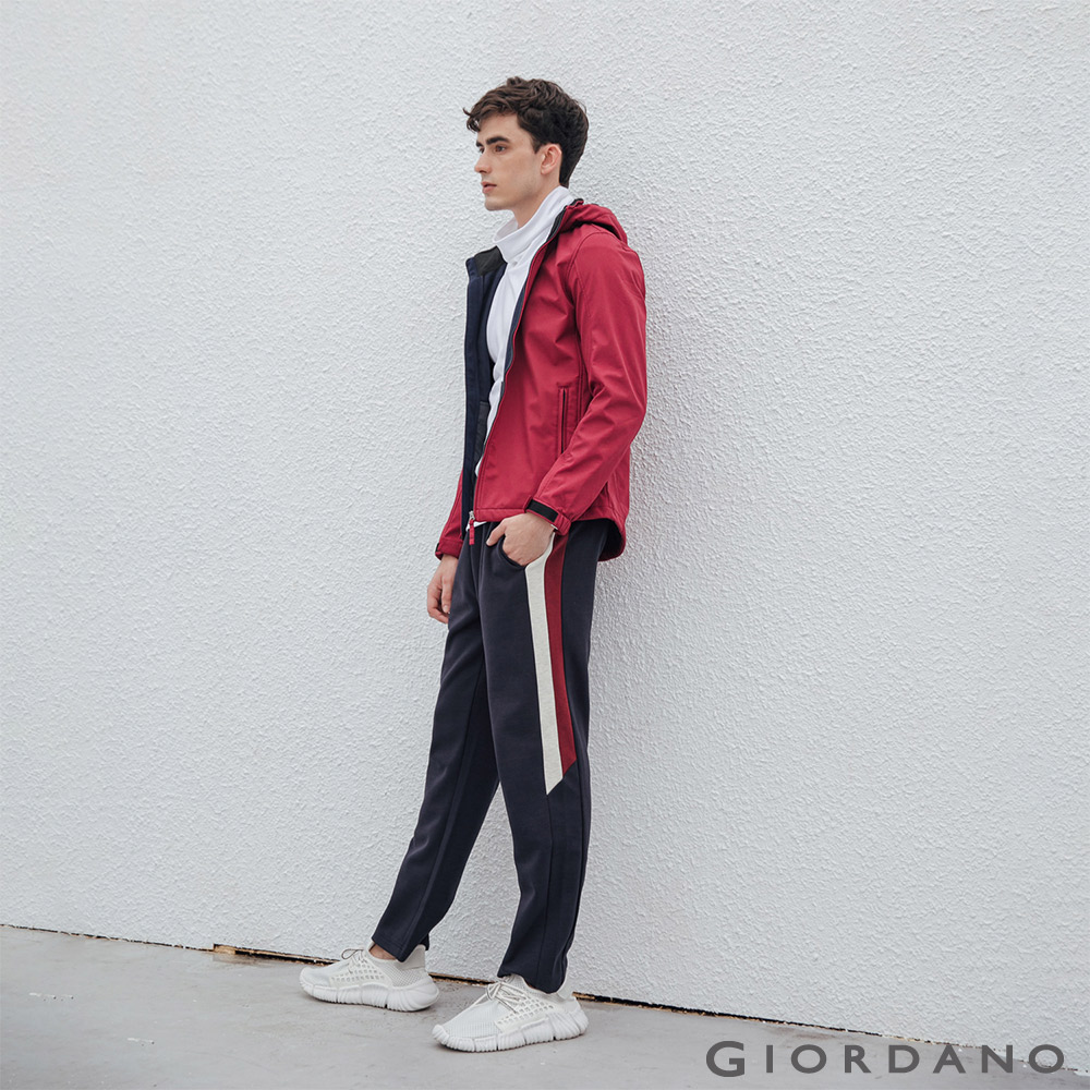 男裝Softshell三合一高機能高領可拆式連帽外套-92 仙粉黛紅