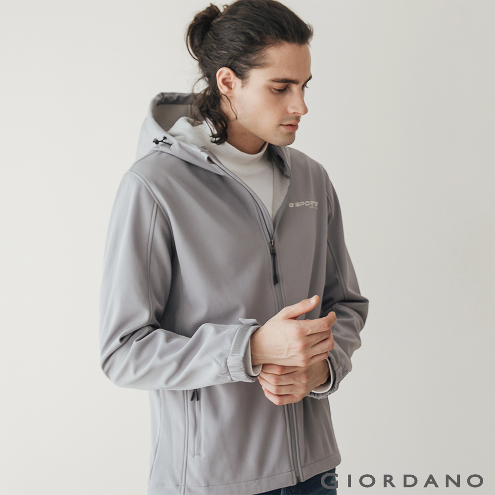 男裝Softshell 三合一高機能連帽外套-01 銀灰