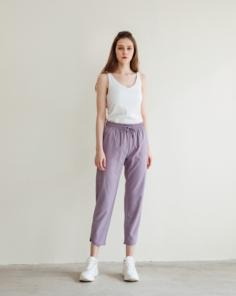 女裝3M透氣彈性九分褲_暗灰紫