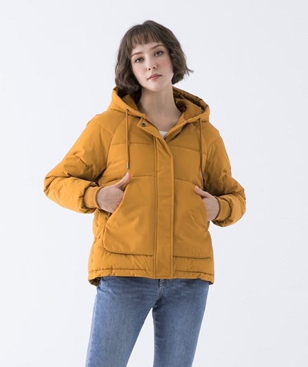 女裝大口袋鋪棉連帽外套